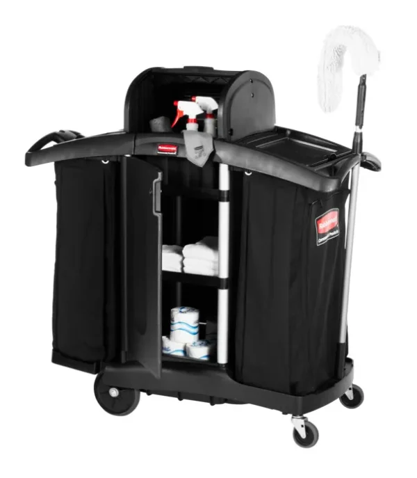 RUBBERMAID CARRO DE CAMARISTA EXECUTIVE COLOR NEGRO DE ALTA SEGURIDAD